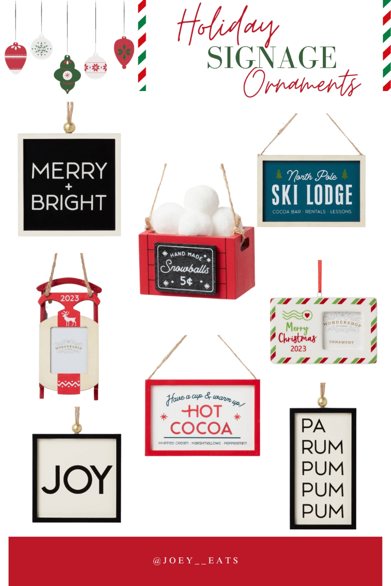 Holiday Signage Ornaments 

#LTKHoliday #LTKhome #LTKSeasonal