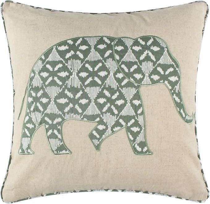 Levtex Home - Kemala Sage - Decorative Pillow (18x18in.) - Elephant - Taupe, Sage and Cream | Amazon (US)