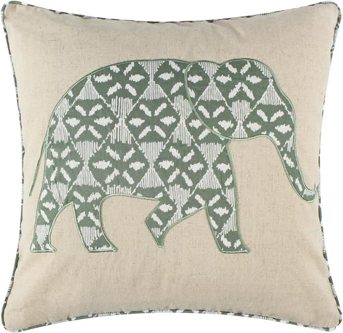 Levtex Home - Kemala Sage - Decorative Pillow (18x18in.) - Elephant - Taupe, Sage and Cream | Amazon (US)