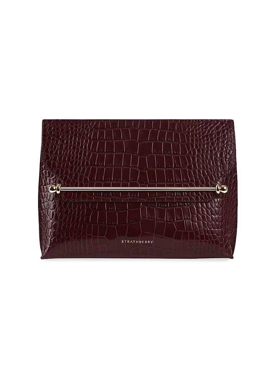 Stylist Croc-Embossed Leather Clutch-on-Chain | Saks Fifth Avenue
