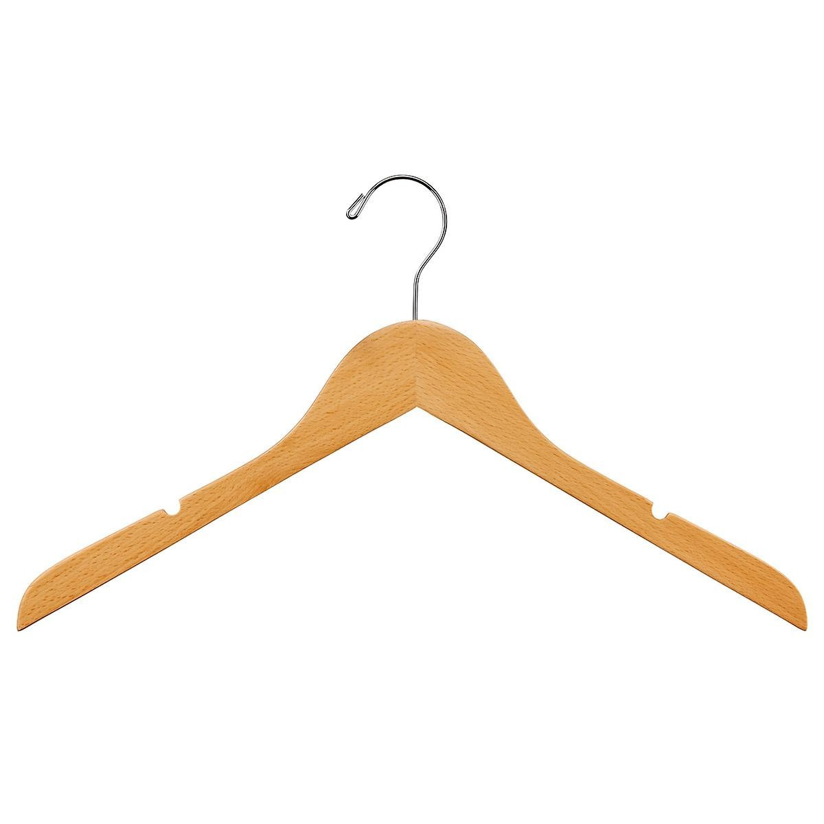 Natural Slim Wood Hangers with Notches | The Container Store