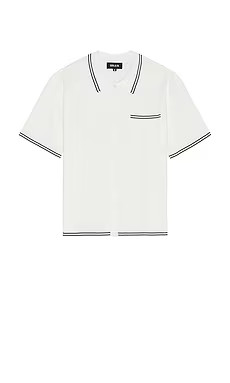 SER.O.YA Mayson Knit Button Down Shirt in White & Black from Revolve.com | Revolve Clothing (Global)