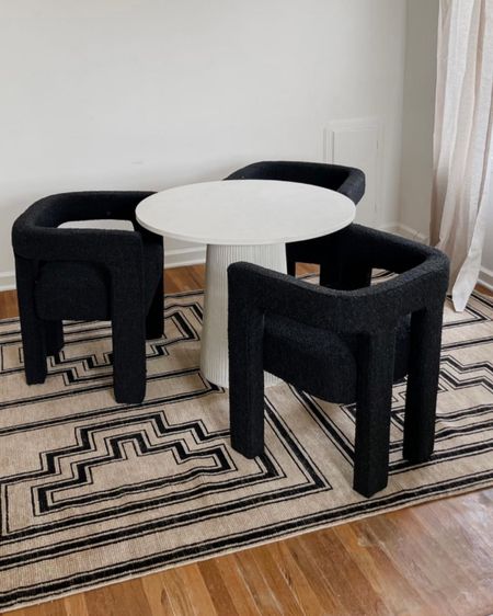 My fluted round white table & geometric modern area rug in my office are on sale this weekend, each 20% off! 

Still loving these sherpa arm dining chairs too ✨

Office decor; rug sale; geometric rug; area rug; neutral rug; white office table; round office table; black office chairs; linen curtains; modern office; lulu and Georgia; Alice lane home; Christine Andrew 

#LTKhome #LTKsalealert