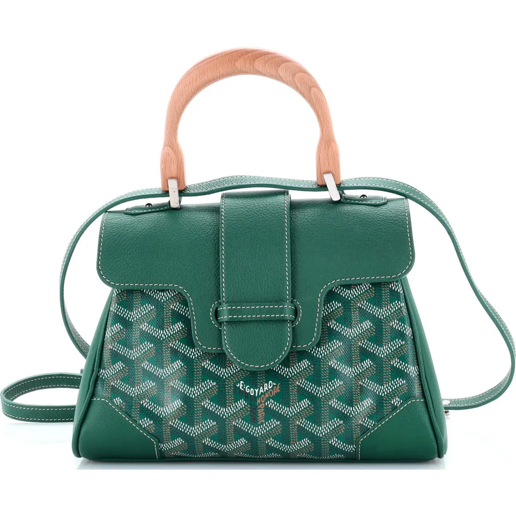 Pre-Owned Goyard Saigon Top Handle Bag Coated Canvas with Leather Mini in Green at Nordstrom, Size X-Small | Nordstrom