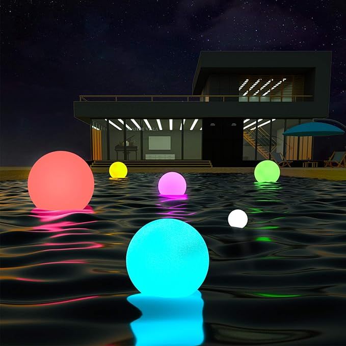 LOFTEK LED Portable Dimmable Floating Pool Lights Ball, 6-inch Cordless Night Light with Remote, ... | Amazon (US)