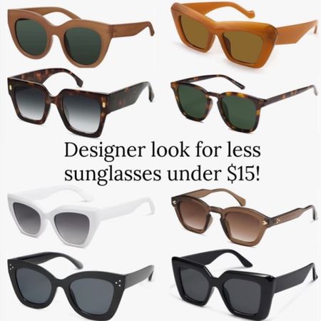 Designer look for less sunglasses - under $15! 
.
Amazon finds oversized sunglasses cat eye sunglasses 

#LTKstyletip #LTKfindsunder50 #LTKSeasonal