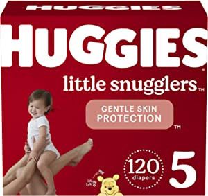 Baby Diapers Size 5 (27+ lbs), 120ct, Huggies Little Snugglers | Amazon (US)