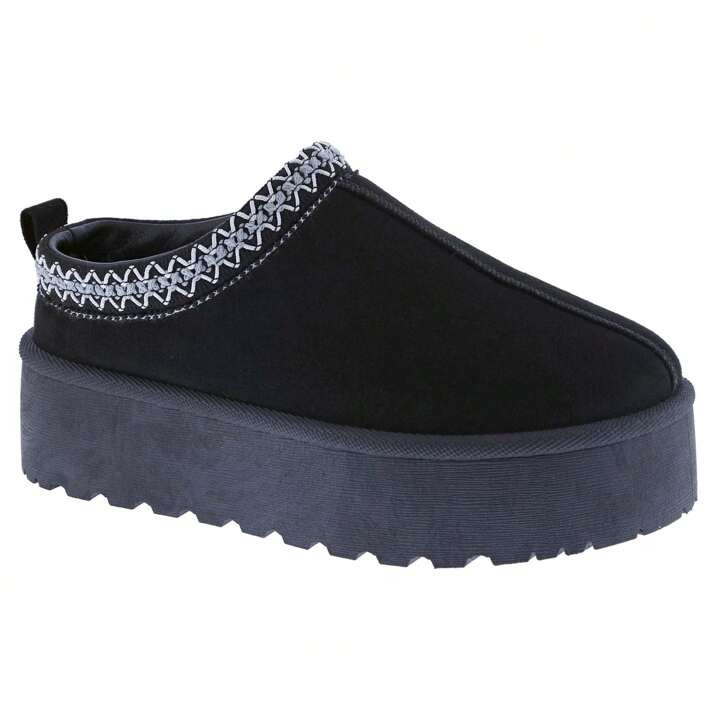 ILLUDE Women's Fur-Lined Slippers - Durable And Warm Outdoor Shoes With Non-Slip Comfort, Thicken... | SHEIN