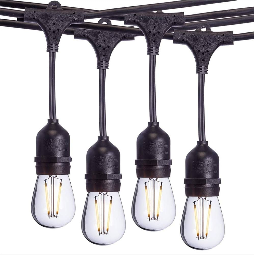 Sterno Home 48-Ft Vintage-Style Waterproof Outdoor LED String Lights – Hanging Edison Bulbs on ... | Amazon (US)