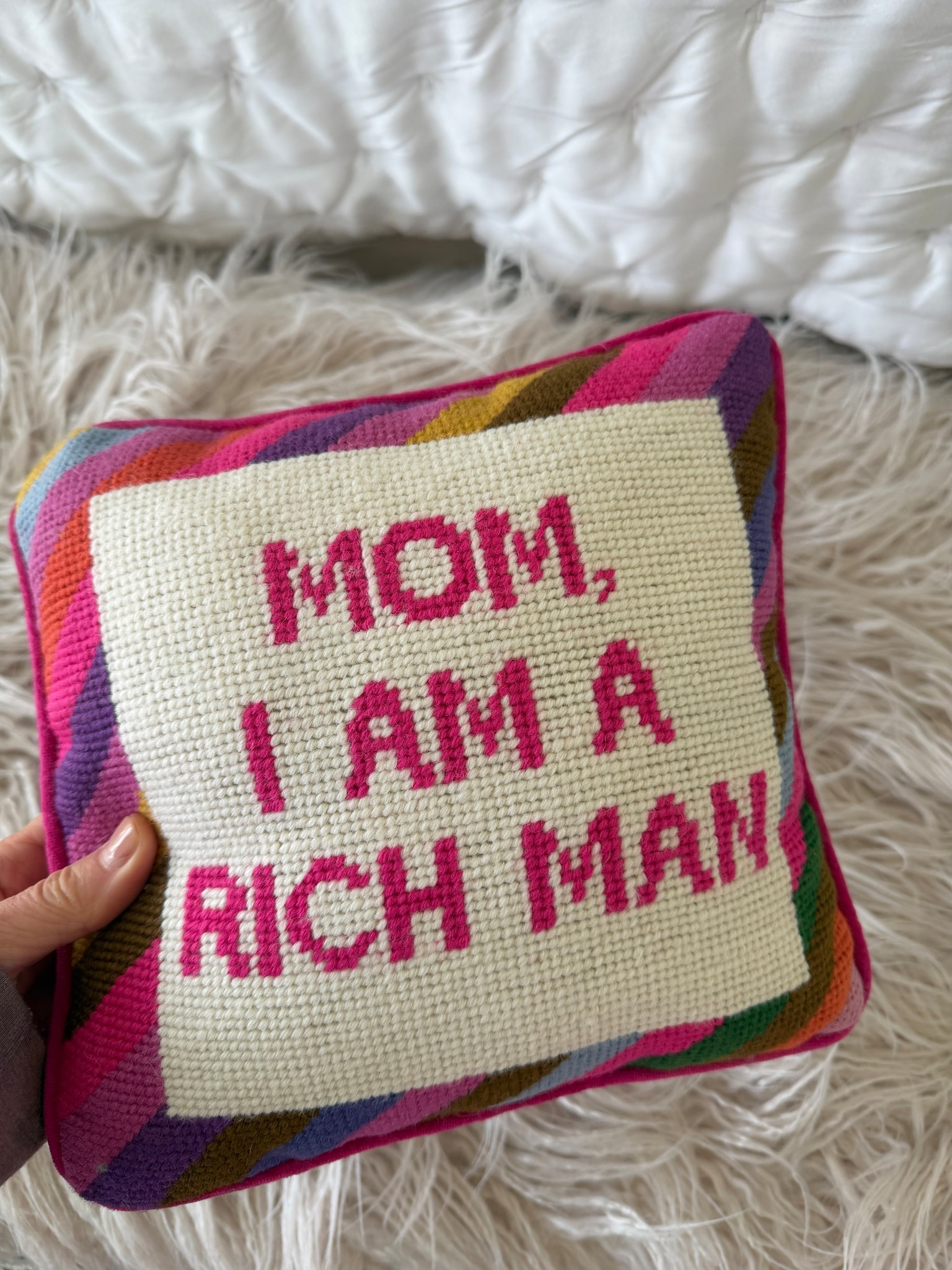 Needlepoint pillow fun saying 

#LTKHome