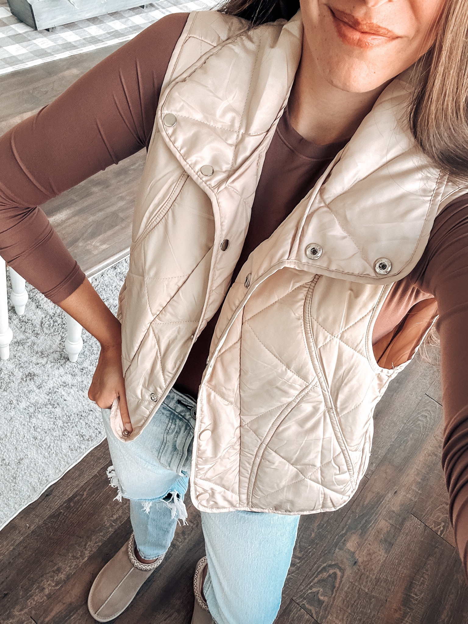 The prettiest tops from Amazon! Feels like a bodysuit without the clasps at the bottom! Easy for layering! Feels like butter! Wearing size small! 
Wearing size small in vest
Wearing tts extra short on jeans 
Shoes tts 

#LTKFindsUnder100 #LTKFindsUnder50 #LTKStyleTip