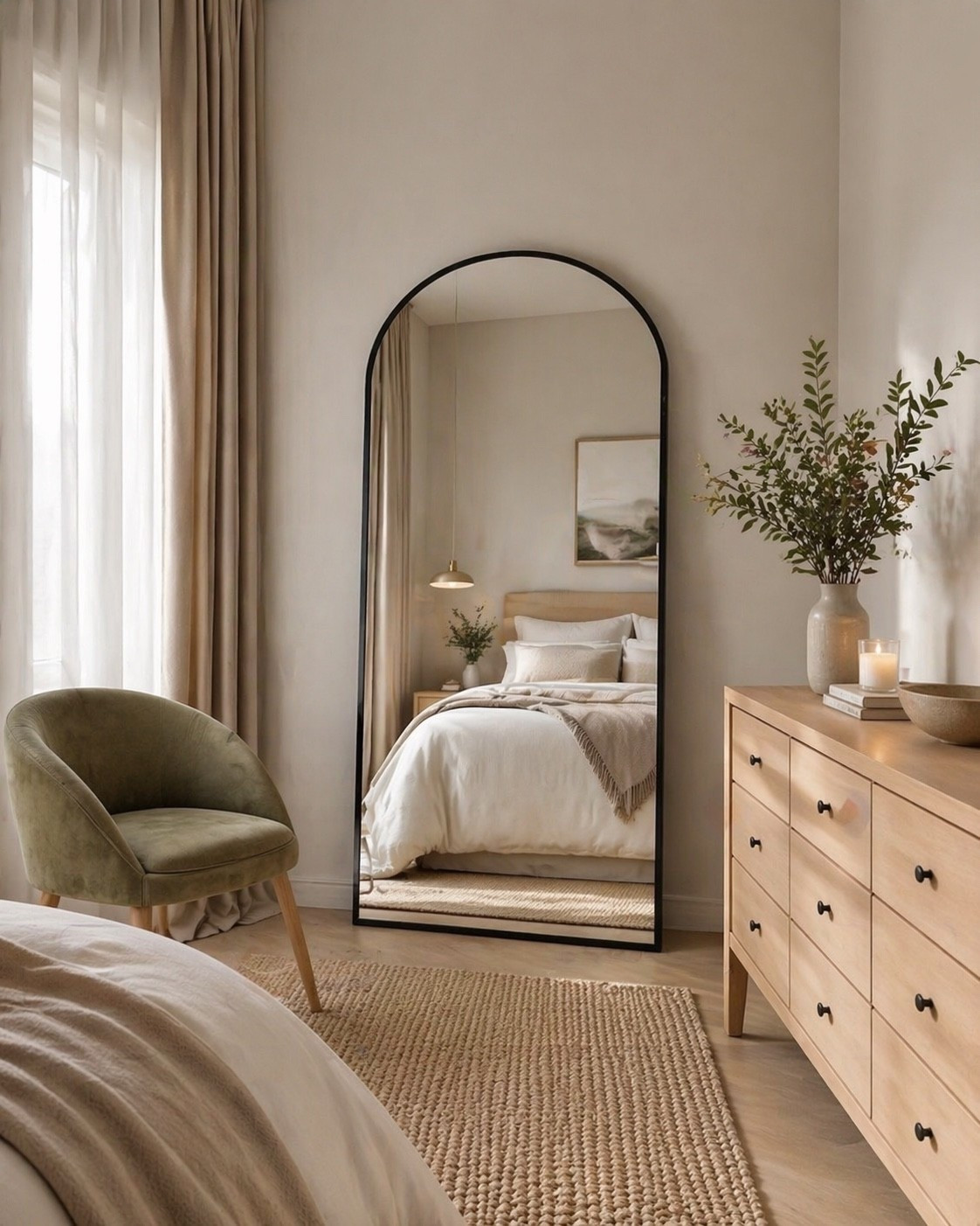 This $48 arched mirror is giving Studio McGee vibes for less.
Perfect for making a bedroom corner feel styled and bright.

#LTKMothersDay #LTKHome #LTKU