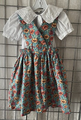 Laura Ashley Mother & Child Pinafore Jumper Dress & Blouse • 4 Years • Floral  | eBay | eBay US