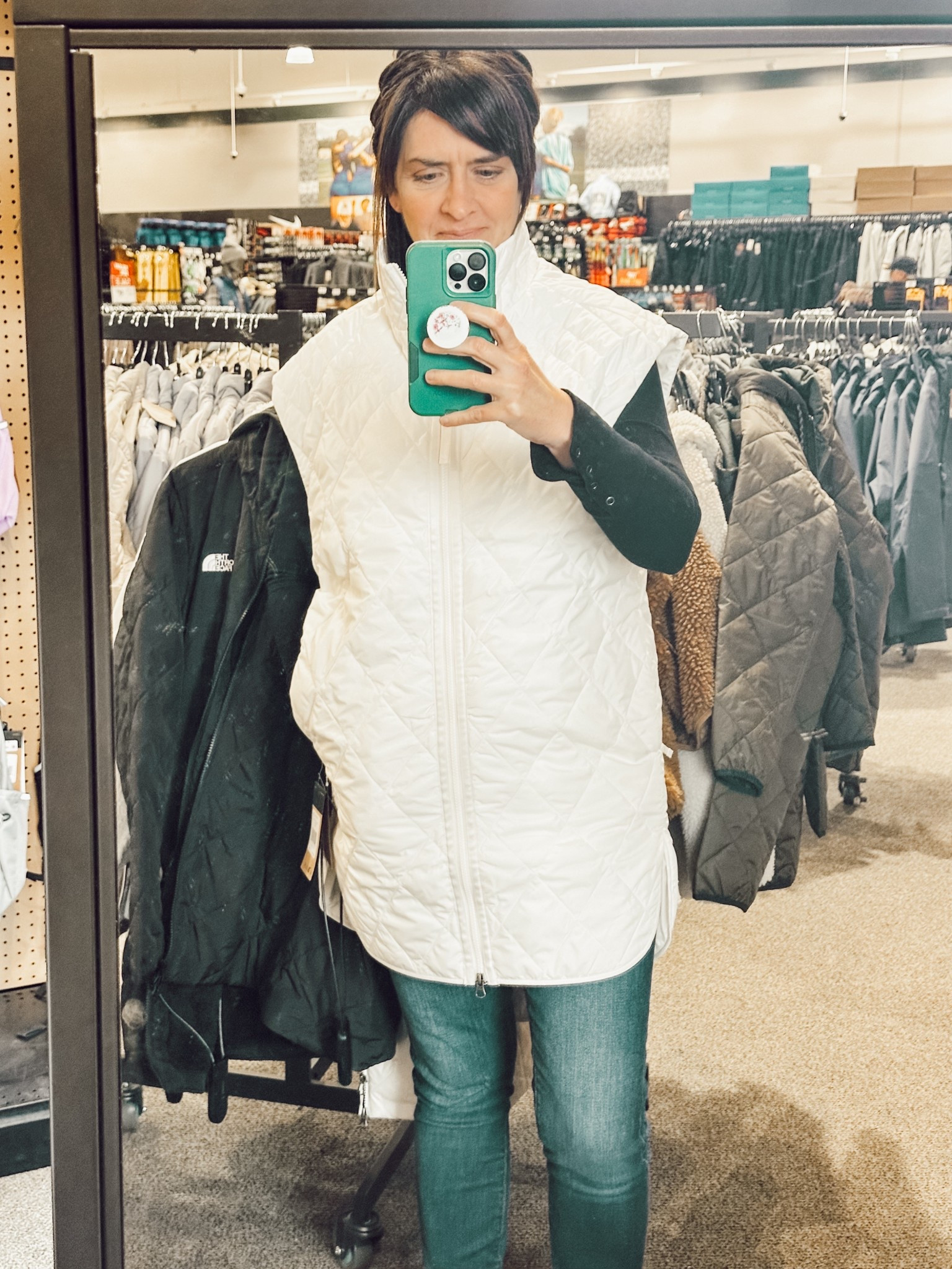 I can never pass up a cozy vest. Love the length, warmth, and color of this North Face one. I’m wearing an x-small.

#LTKTall #LTKdayinmylife #LTKOver40