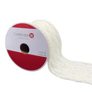 3.5" x 6ft. Cable Knit Ribbon by Celebrate It® Christmas | Michaels | Michaels Stores