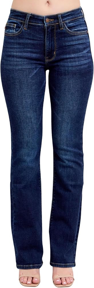 Judy Blue Mid Rise Dark Wash Classic Bootcut, Inseam 32" | Amazon (US)