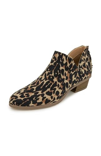 Kenneth Cole REACTION Women's Side Way Low Heel Ankle Bootie, Leopard, 9.5 M US | Amazon (US)