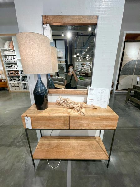 Modern entryway featuring West Elm industrial storage console. Made from sustainably sourced mango wood and steel black frame. Comes in three different colors. 

#LTKHome #LTKSaleAlert