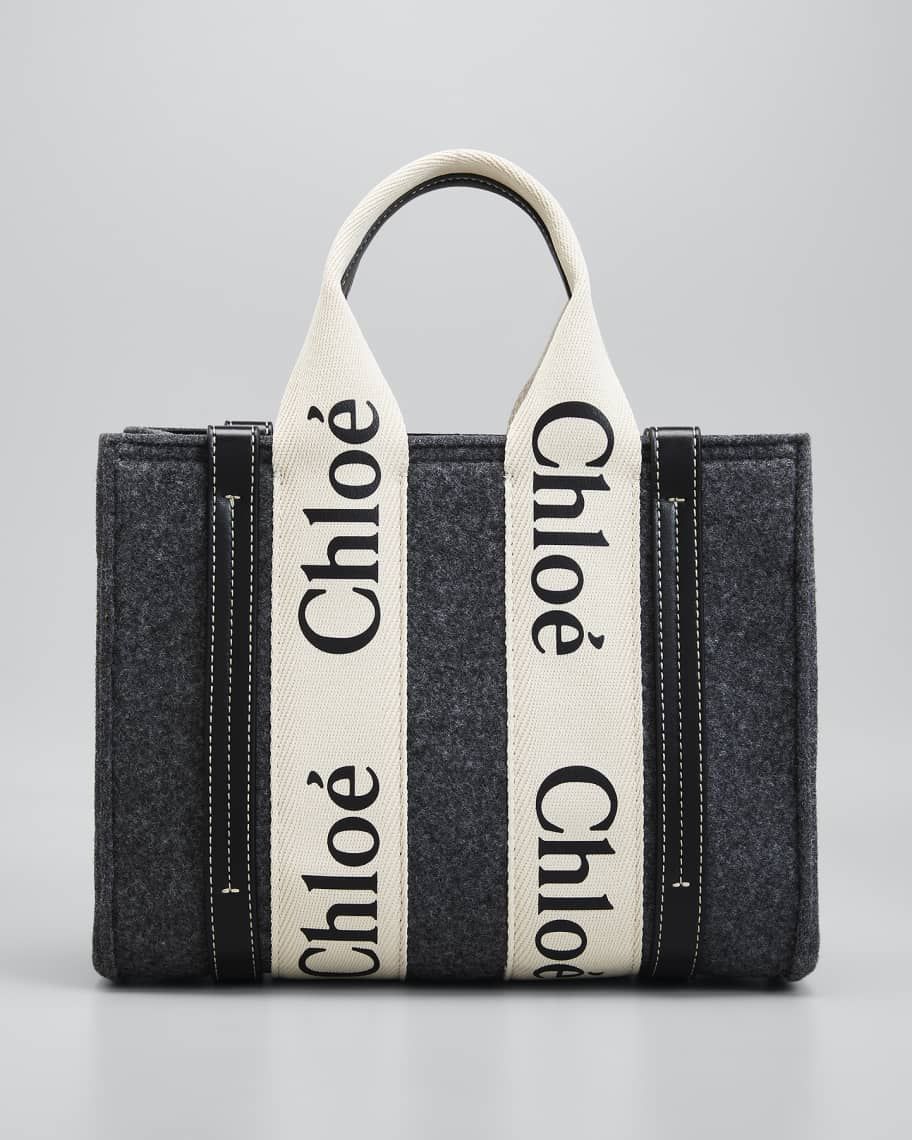 Chloe Woody Small Recycled Felt Tote Crossbody Bag | Neiman Marcus