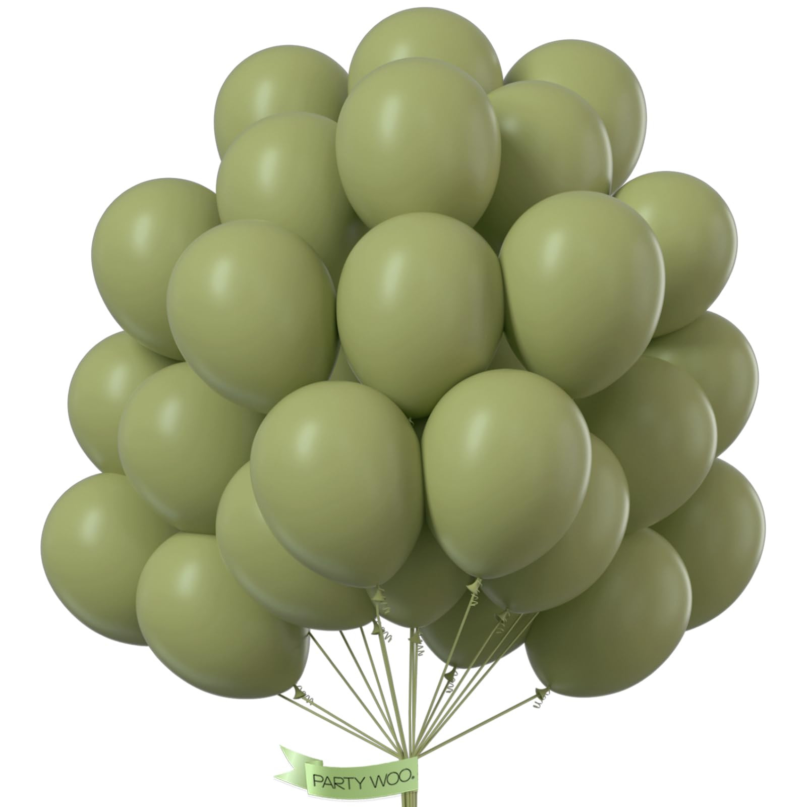 PartyWoo Sage Green Balloons 100 pcs 12 Inch Olive Green for Sage Green Party Olive Balloons Birt... | Amazon (US)