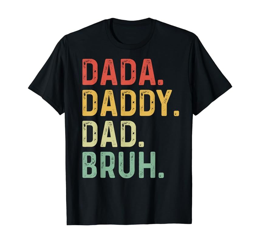 Men Dada Daddy Dad Bruh Fathers Day Vintage Funny Father T-Shirt | Amazon (US)