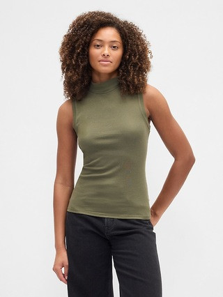 Modern Ribbed Mockneck Tank Top | Gap Factory