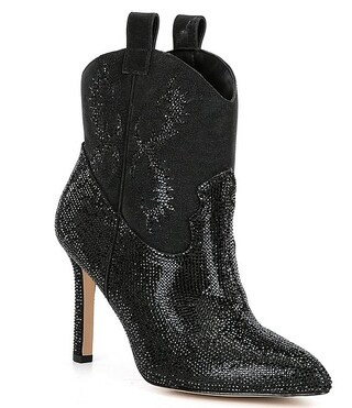Fassero Rhinestone Embellished Western Booties | Dillards