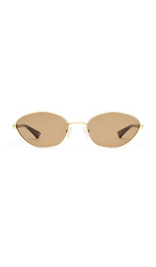 Le Specs Le Bebe Sunglasses in Metallic Gold. | Revolve Clothing (Global)