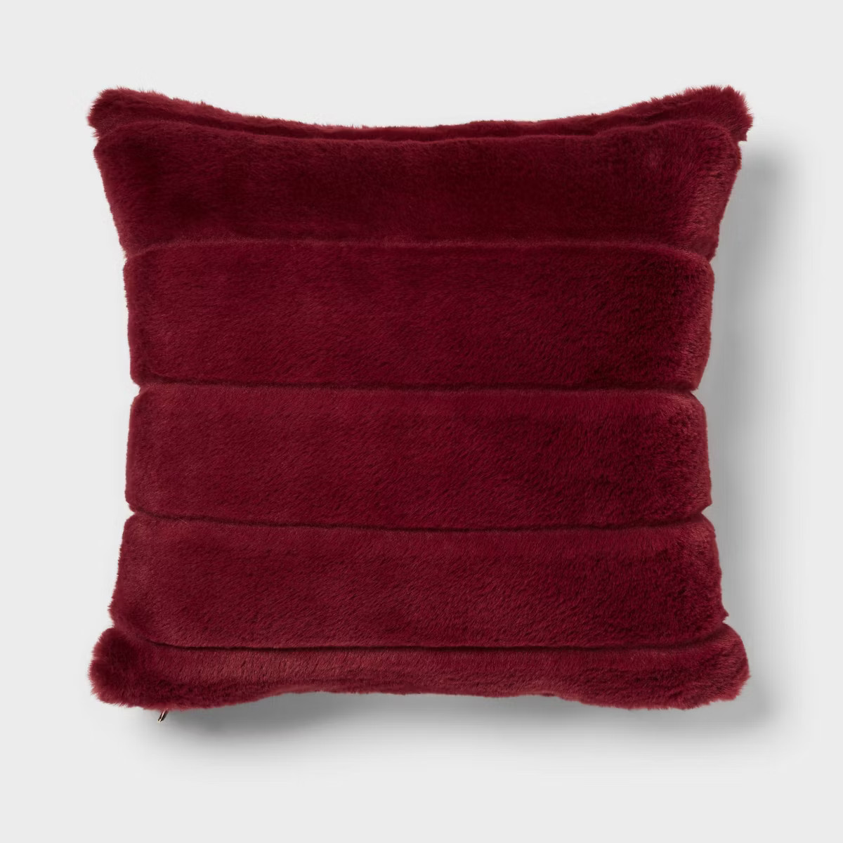 Square Faux Fur Channeled Decorative Throw Pillow - Threshold™ | Target