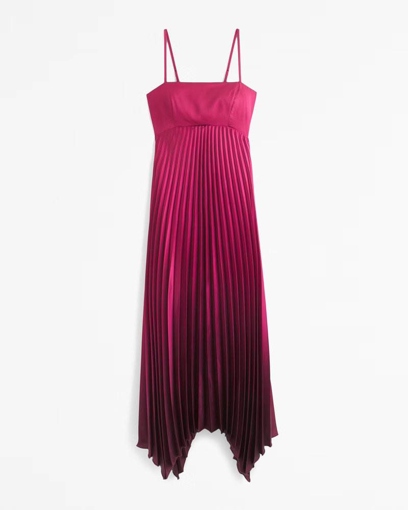 Women's The A&F Giselle Clasp-Back Pleated Midi Dress | Women's The A&F Wedding Shop | Abercrombi... | Abercrombie & Fitch (US)