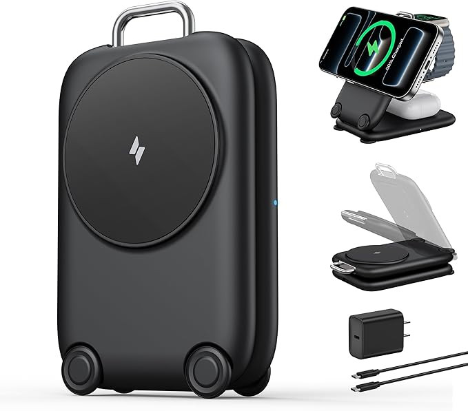 2025 Traveling Fast Wireless Charging Station for Apple Devices, Magnetic 3 in 1 MagSafe Charger ... | Amazon (US)
