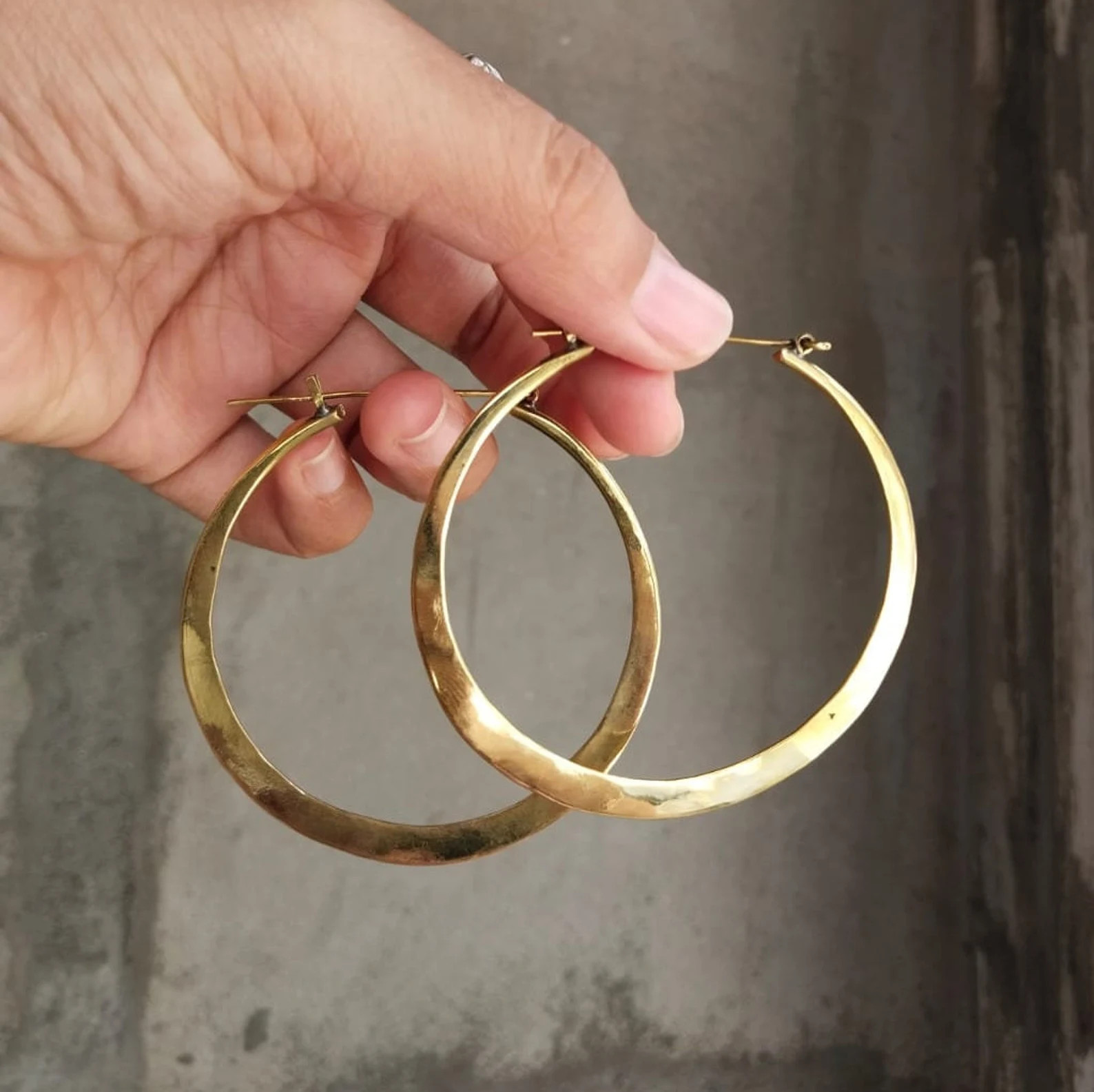 Handmade Brass Hoop Earrings: Bohemian Ethnic Jewelry | Etsy (Global)