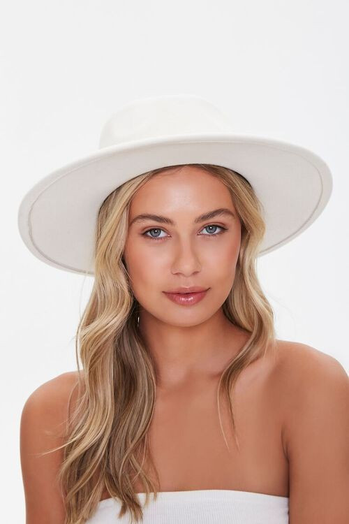 Faux Leather-Trim Felt Fedora | Forever 21 (US)