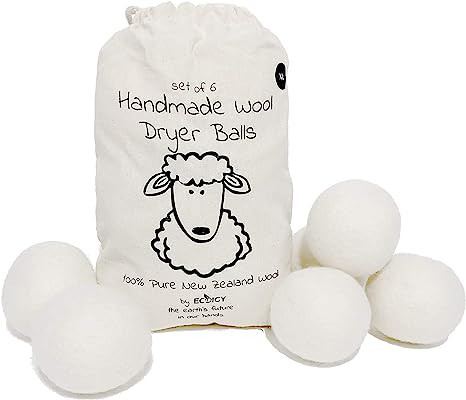 Wool Dryer Balls Organic XL 6-Pack by Ecoigy, Reusable Natural Fabric Softener for Laundry, Dryer... | Amazon (US)