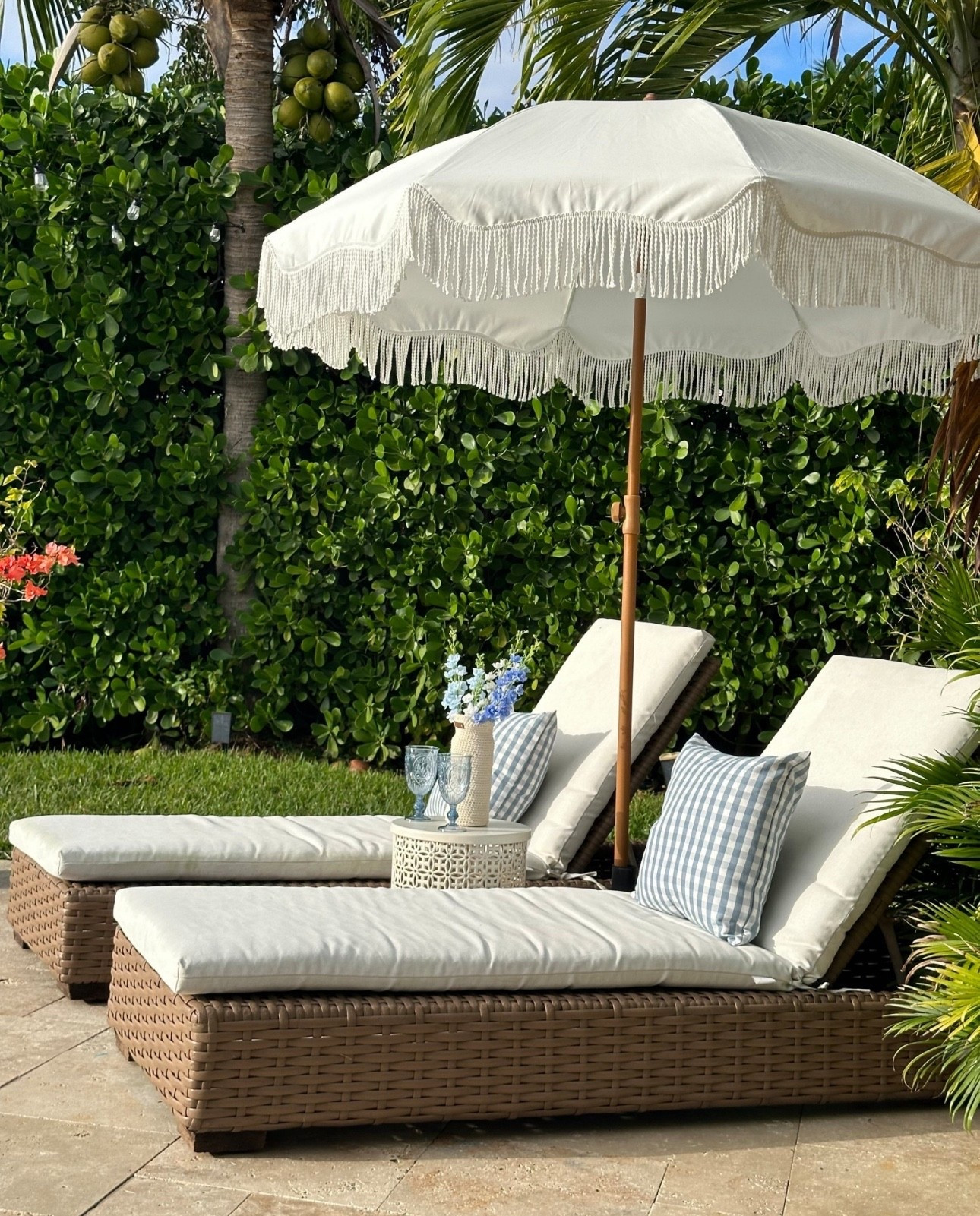 Pool lounger chairs 

Summer 
Spring 
Easter 
Patio umbrella
Boho 
Coastal cottage 
Beach 
Blue 
Outdoor furniture 
Patio
Backyard 
Pool 
Poolside 


#LTKSaleAlert #LTKSeasonal #LTKHome