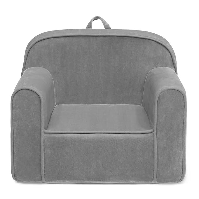 Delta Children Cozee Chair for Kids for Ages 18 Months and Up, Grey Mink Velvet | Amazon (US)