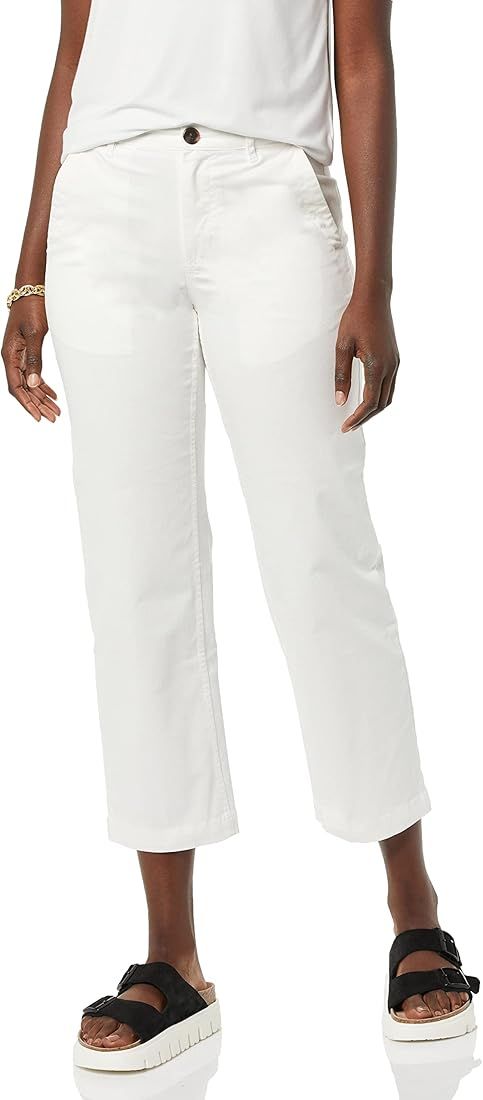 Amazon Essentials Women's Stretch Chino Wide-Leg Ankle Crop Pant (Previously Goodthreads) | Amazon (US)