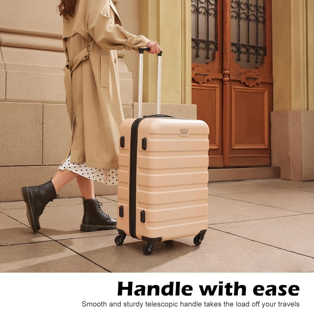 Coolife 3-Piece Lightweight Hardside Spinner Luggage Set with TSA Lock | Amazon (US)