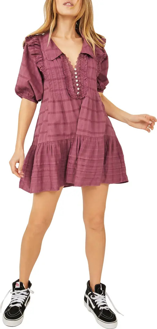 Elora Tonal Windowpane Check Minidress | Nordstrom