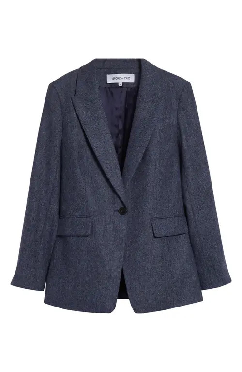 Veronica Beard Vega Wool Dickey Jacket in Blue Melange at Nordstrom, Size 16 | Nordstrom