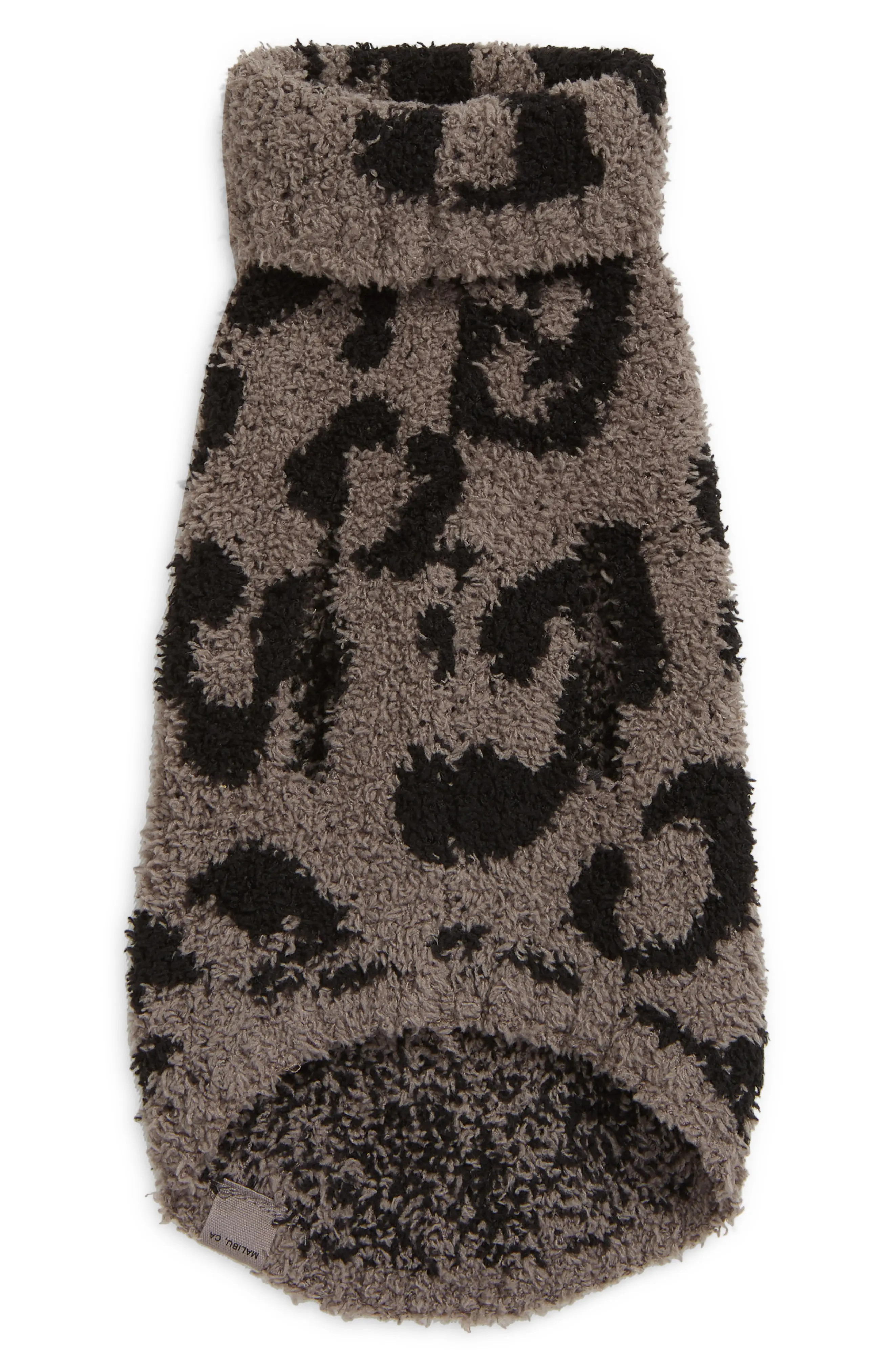 Barefoot Dreams(R) CozyChic(TM) Leopard Dog Sweater, Size Medium in Charcoal/Black at Nordstrom | Nordstrom