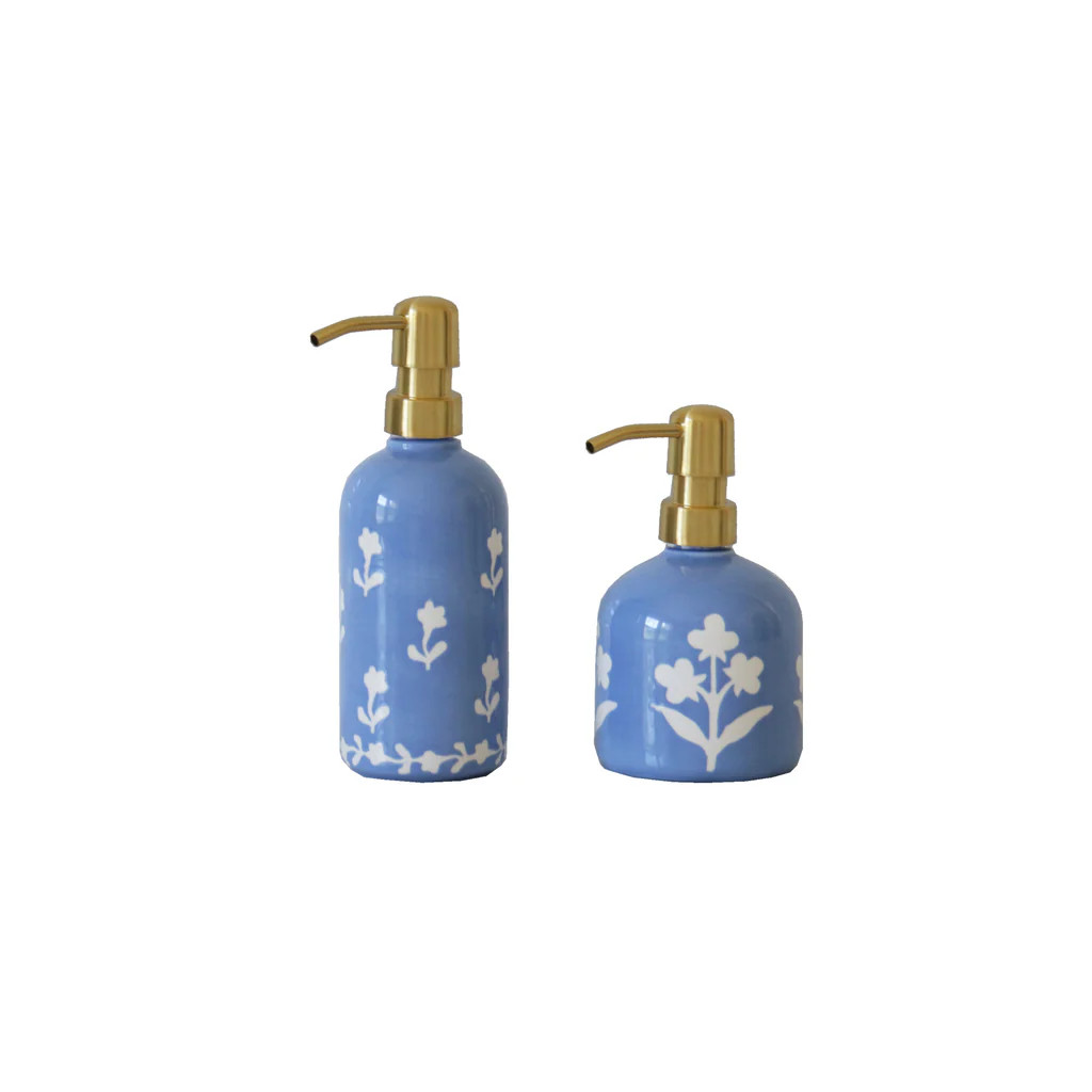Floral Block Print Soap Dispensers | Lo Home by Lauren Haskell Designs