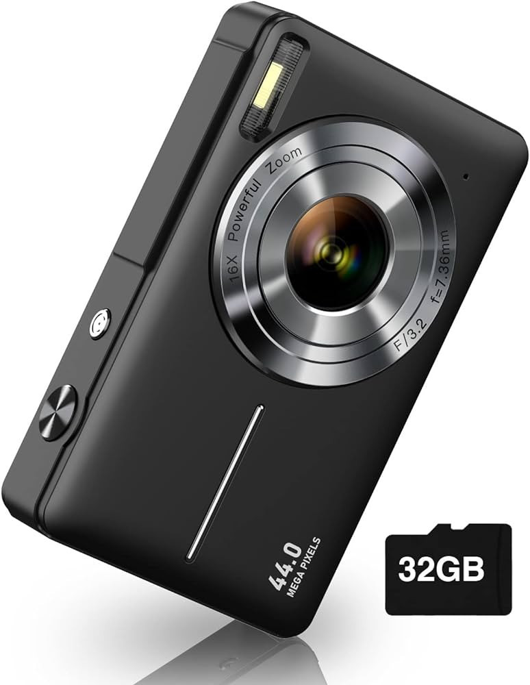 Digital Camera, FHD 1080P Kids Camera 44MP Point and Shoot Digital Cameras with 32GB SD Card, 16X... | Amazon (US)