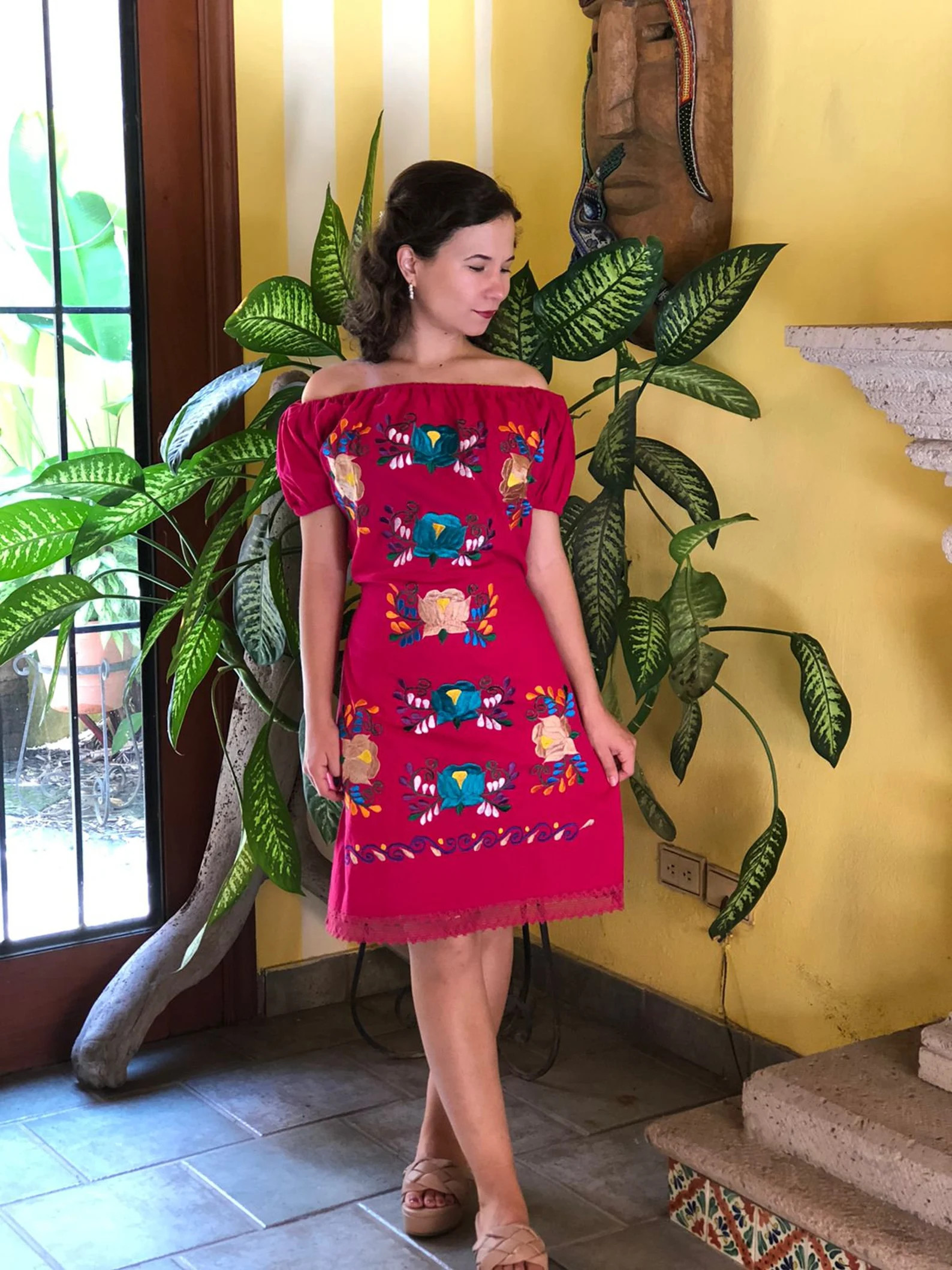 Vestido Floral Mexicano Vestido Mexicano Bordado Vestido - Etsy | Etsy (US)