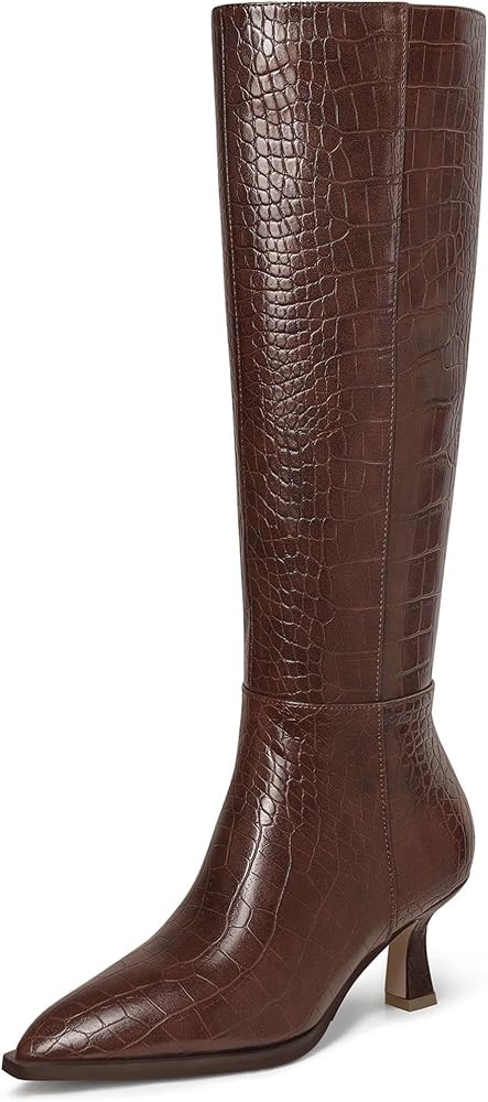 MUCCCUTE Knee High Boots for Women Tall Boots Kitten Heel Pointed Toe Slip On Comfort Fall Long B... | Amazon (US)