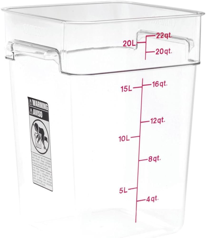 Cambro Camwear Polycarbonate Square Food Storage container, 22 Quart, Pack of 1 | Amazon (US)