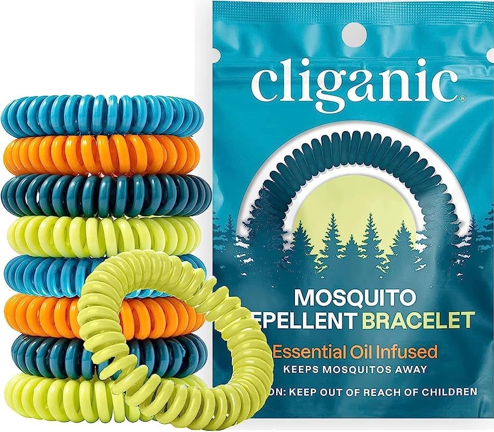 Cliganic 10 Pack Mosquito Repellent Bracelets, DEET-Free Bands, Individually Wrapped (Packaging M... | Amazon (US)