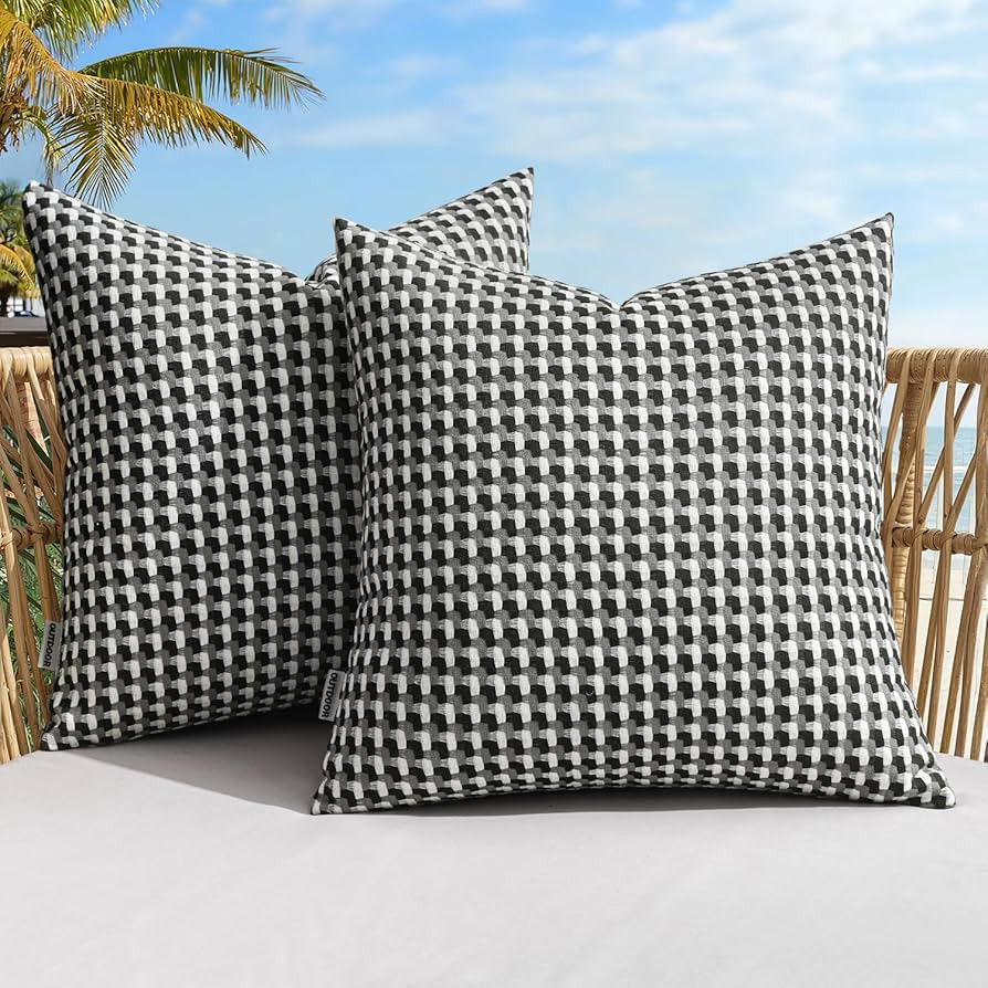 MIULEE Outdoor Texture Throw Pillow Covers Waterproof Pack of 2 Decorative Woven Farmhouse Cushio... | Amazon (US)