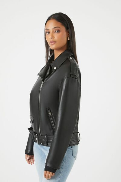 Faux Leather Belted Moto Jacket | Forever 21
