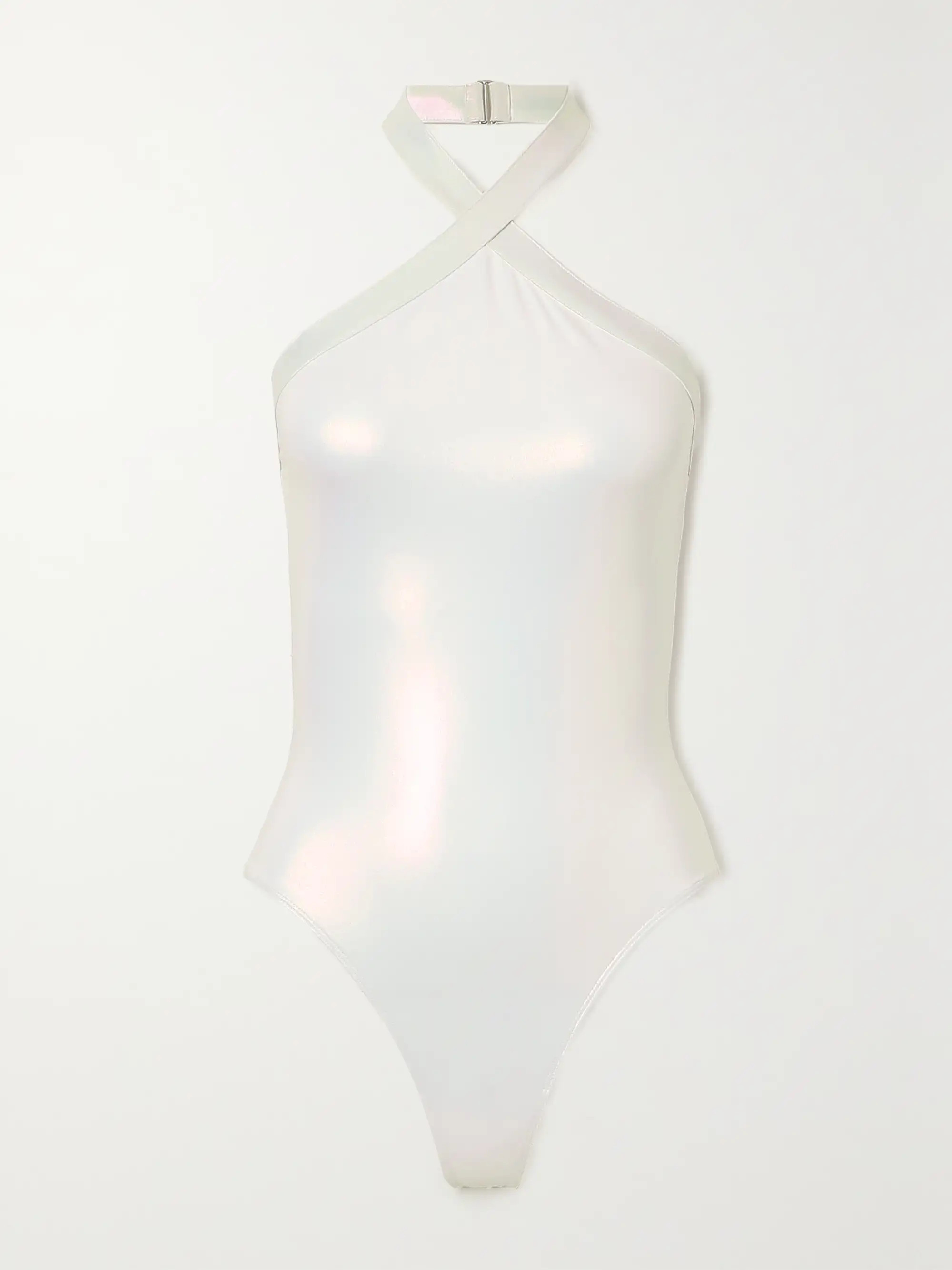 Iridescent halterneck swimsuit | NET-A-PORTER (US)